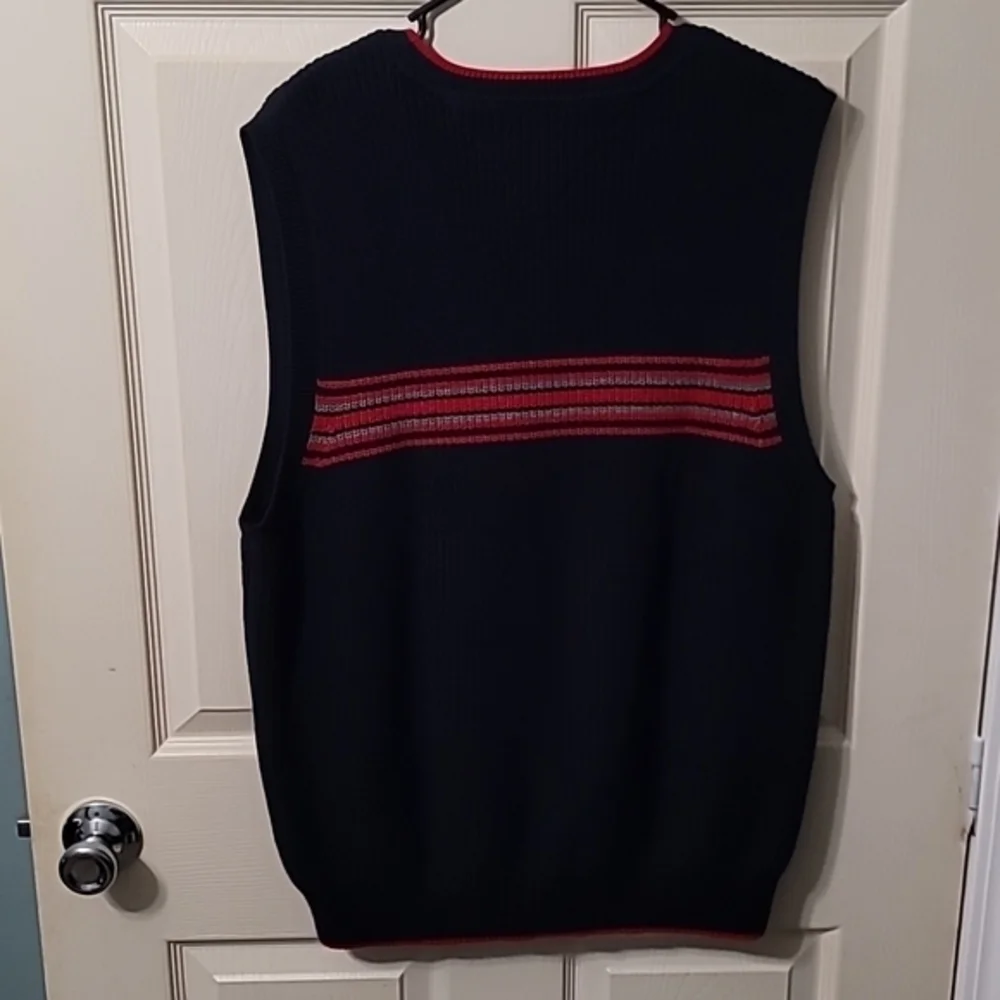 Tommy Hilfiger Knitted Dark‎ Blue Sweater Vest. 100% Cotton Men's (L)
